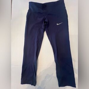 NIKE DRI FIT NAVY BLUE SIZE SMALL ANKLE RUNNING LEGGINGS